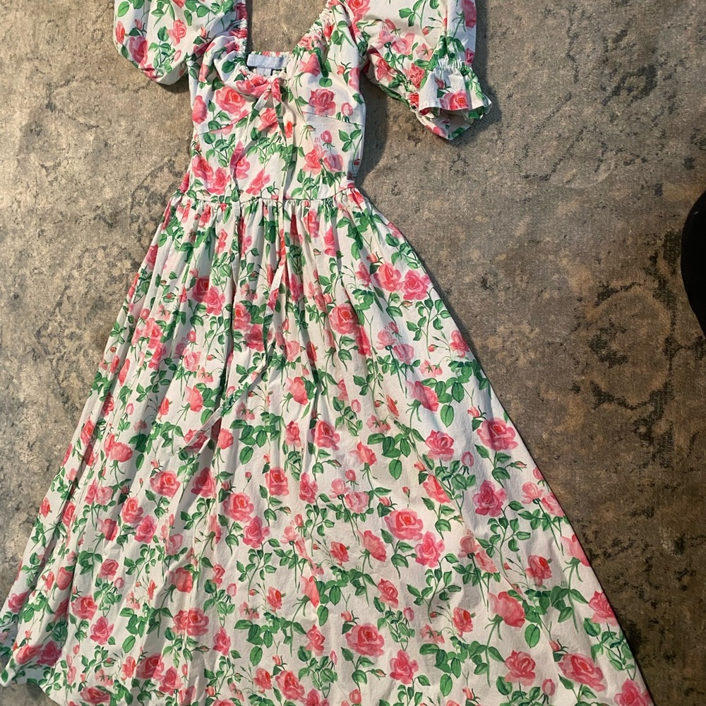 Floral Puff Sleeve Maxi Dress